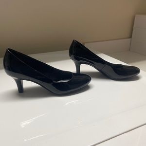 Black patent heels